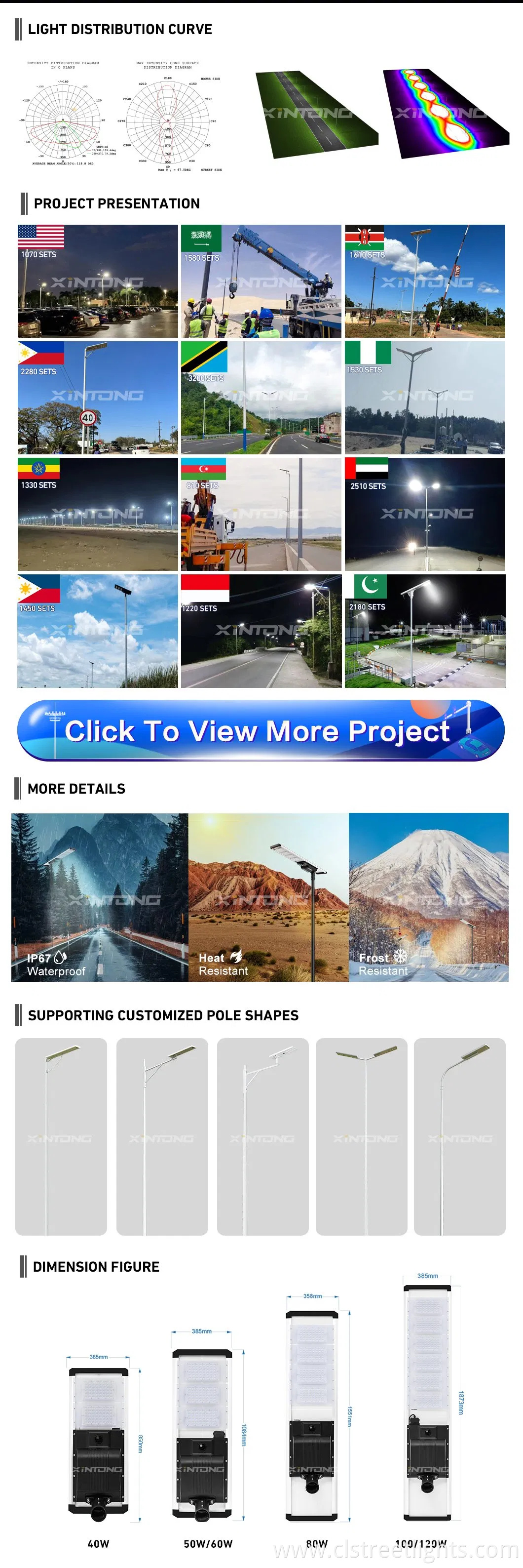 IP67 Waterproof LED Outdoor All in One Two Integrated Solar Panel Power Street Road Garden Light